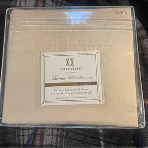 New Queen Sheets 1800 Count Cream
